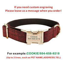 Load image into Gallery viewer, Personalized Dog Collar Customized Pet Collars Free Engraving ID Nameplate Tag Pet Accessory Suit Fiber Puppy Collars Leash Set