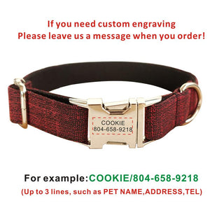 Personalized Dog Collar Customized Pet Collars Free Engraving ID Nameplate Tag Pet Accessory Suit Fiber Puppy Collars Leash Set
