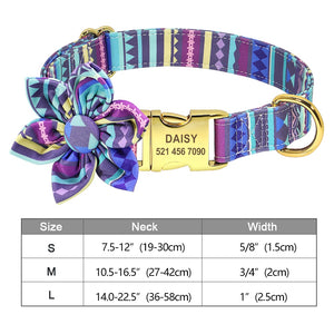Fashion Printed Dog Collar Personalized Nylon Dog Collar Custom Pet Puppy Cat Collars Engraved ID Tag Collars Dog Accessories