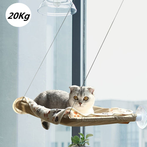 Cute Cat Hanging Beds Soft Pet Shelf Seat Beds Comfortable Sunny Seat Window Mount Pet Hammock Supplies Detachable Bearing 20kg