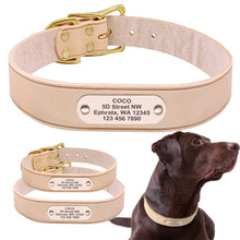 Load image into Gallery viewer, Personalized Dog Collar Velvet Leather Soft Custom Dog Collars Elegant Pet Collars for Pitbull Medium Large Dogs L XL