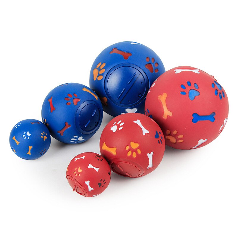 7/11cm Educational Interactive Pet Dog Toys Rubber Ball Puppy Chew Toys Paw Bone Dog Treats Dispenser Toys For Dogs