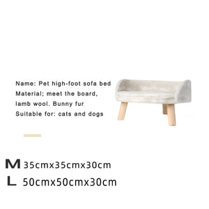 Pet Cat Dog Bed Soft Warm Lambswool Wood Legs Beds Cats for House Nest Dogs Bed Warm Comfortable House Washable Kennel Dog Beds