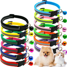 Load image into Gallery viewer, Adjustable Nylon Dog Collars Pet Collars with Bells Charm Necklace Collar for Little Dogs Cat Collars Pet Supplies Acessorios