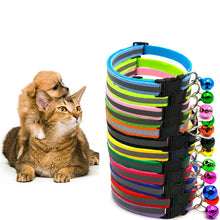 Load image into Gallery viewer, Adjustable Nylon Dog Collars Pet Collars with Bells Charm Necklace Collar for Little Dogs Cat Collars Pet Supplies Acessorios