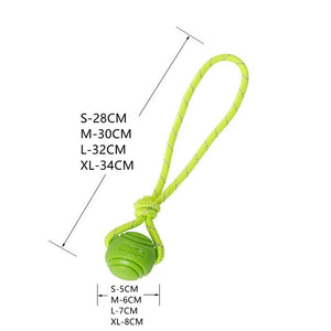 5/6/7/8cm Dog Ball Pet Dog Toy Indestructible Chew Toys Ball with String Interactive Toys for Large Dog Puppy Bouncy Rubber Ball